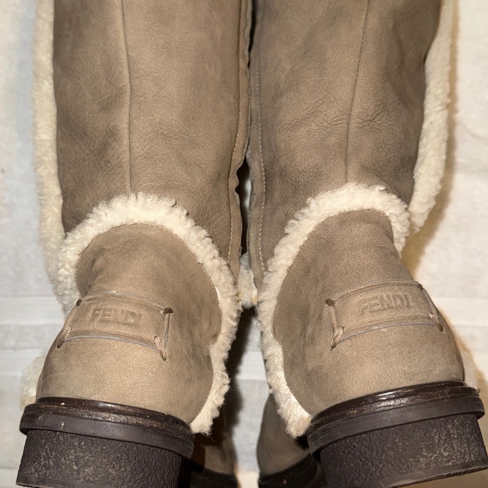 Fendi Suede and Fur Zippered Knee Boots  Size 41.5 - US 10.5- $1475 retail